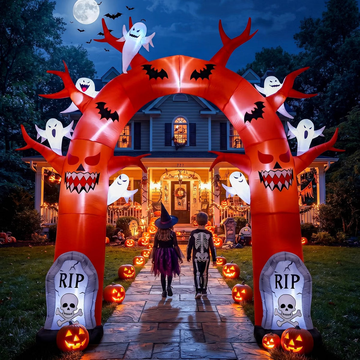 10 FT Halloween Inflatable Dead Tree Archway – LED Light-Up Outdoor Blow-Up Decoration for Yard, Lawn & Garden