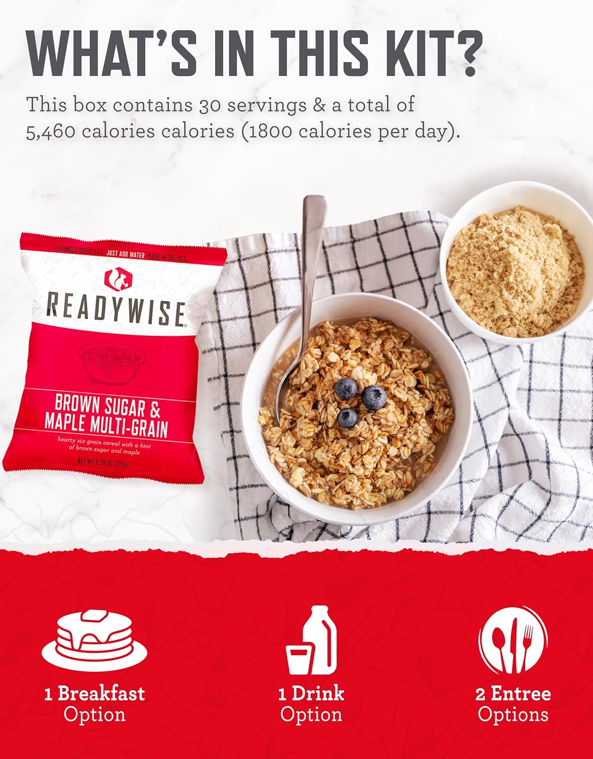 72-Hour Emergency Food Supply – 30-Serving Freeze-Dried Survival Kit (25-Year Shelf Life)