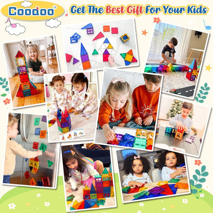 60 PCS STEM Magnetic Building Tiles Sensory Toys for Kids Brain Development