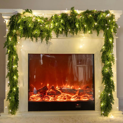 6FT Artificial Christmas Garland with LED String Lights