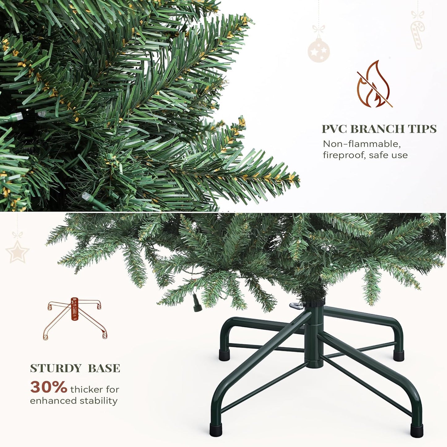 6ft Pre-Lit RGB Christmas Tree with Remote & Smart Control