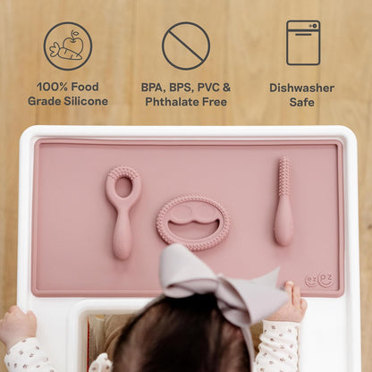 Oral Development Tools – 3-Pack Silicone Chewing & Weaning Aids (Pewter, 3+ Months)