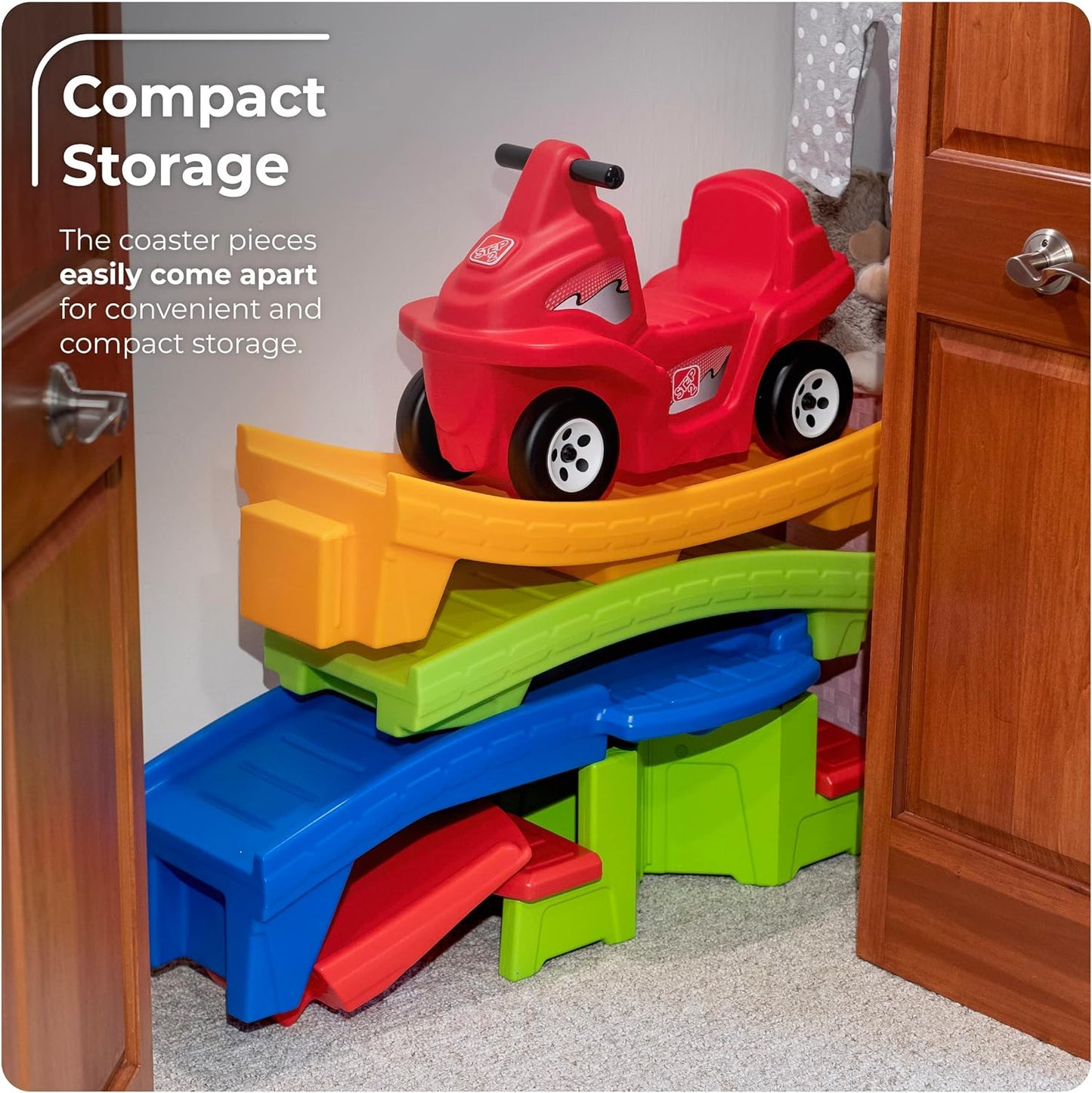 Kids Up & Down Roller Coaster – Ride-On Car Track Playset for Toddlers (50 lb Max)