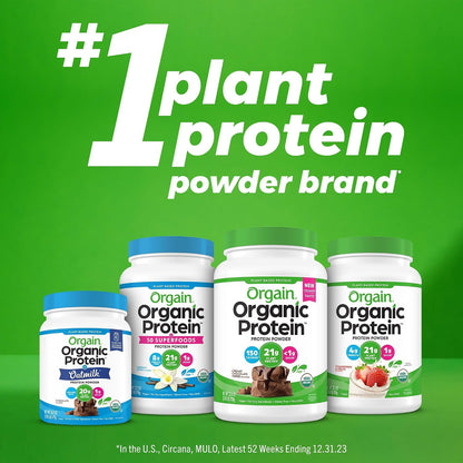 Orgain Organic Vegan Protein Powder – Creamy Chocolate Fudge, 21g Plant Protein – 2.03 lb