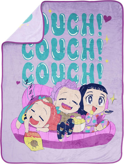 Kpop Demon Hunters Huntrix Plush Throw Blanket – Ultra Soft Fleece Kids Blanket, Purple 46x60