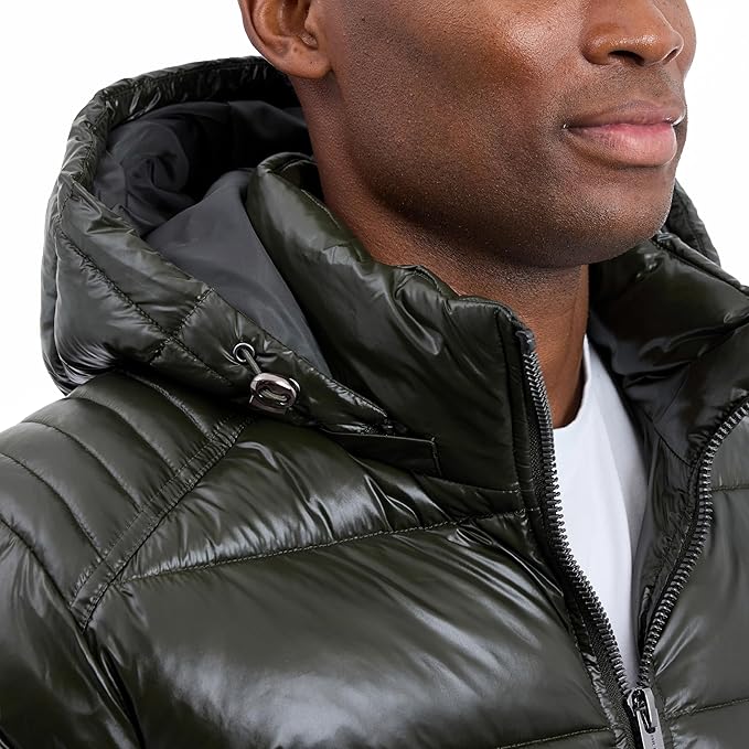 Men’s Shine Hooded Puffer Jacket – Heavy Water-Resistant Winter Coat