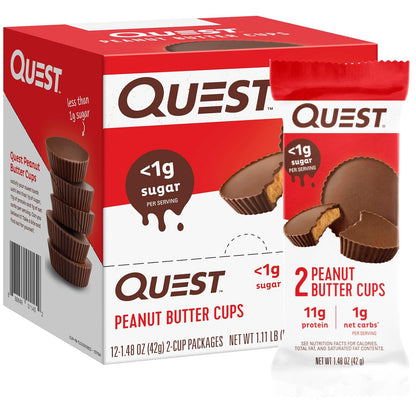 Quest Peanut Butter Cups – 11g Protein, 1g Sugar, Keto Friendly – 12 Count