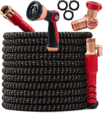 Copper Head Expandable Garden Hose – 360° Swivel, Tri-Tex Tubing, 3X Stronger