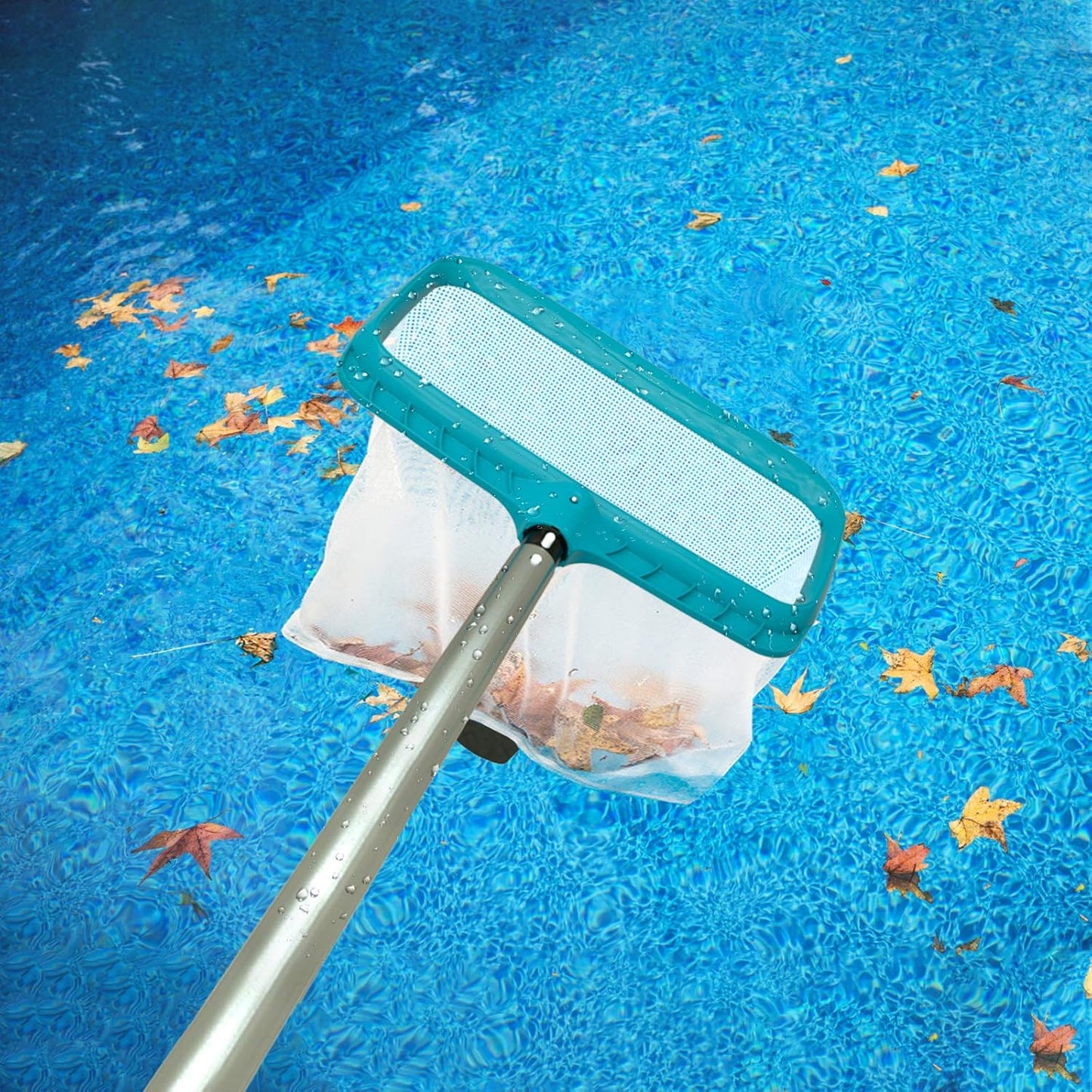 Heavy-Duty Pool Skimmer Net with Deep Nylon Mesh Bag