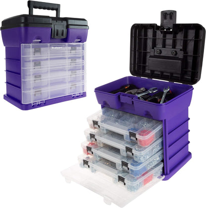 Tool Box: Durable Organizer with 4 Compartments for Hardware, Tackle, Beads, and More