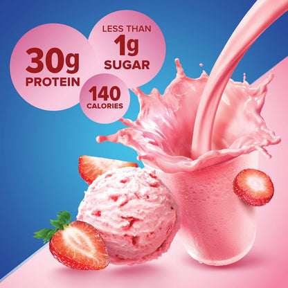 Pure Protein Strawberry Protein Shake – 30g Protein, Keto-Friendly, 11oz Bottles (12 Pack)