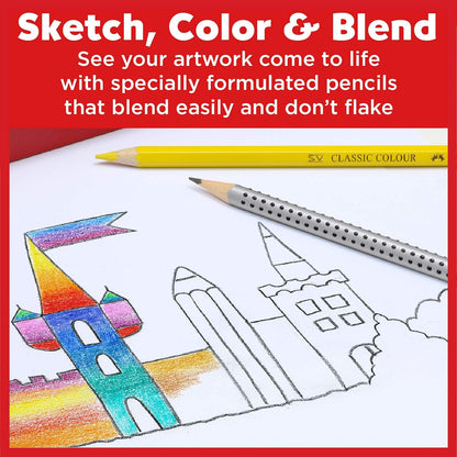 Classic Colored Pencils Set: 36 and 48 Vibrant Colors in Metal Tin