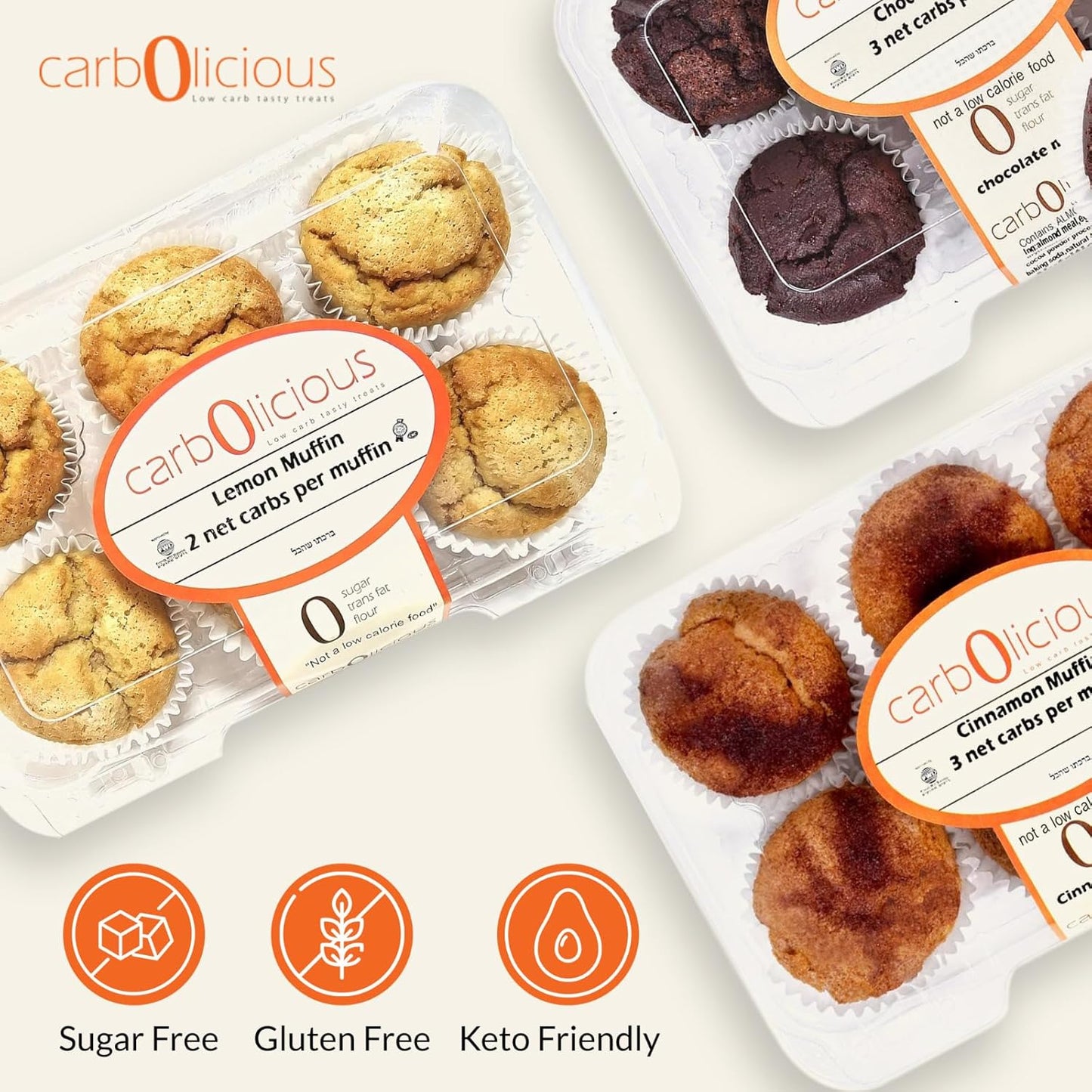 Low-Carb Marble Mini Muffins – Keto-Friendly, 2g Net Carbs, 9g Protein, Sugar-Free Almond Flour Snack, 6 Count
