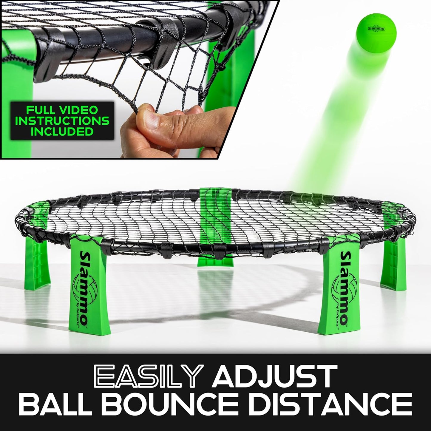 Slammo Outdoor Game Set – Fun Holiday Gift for Kids, Teens, and Family (Includes 3 Balls, Carrying Case, and Rules)