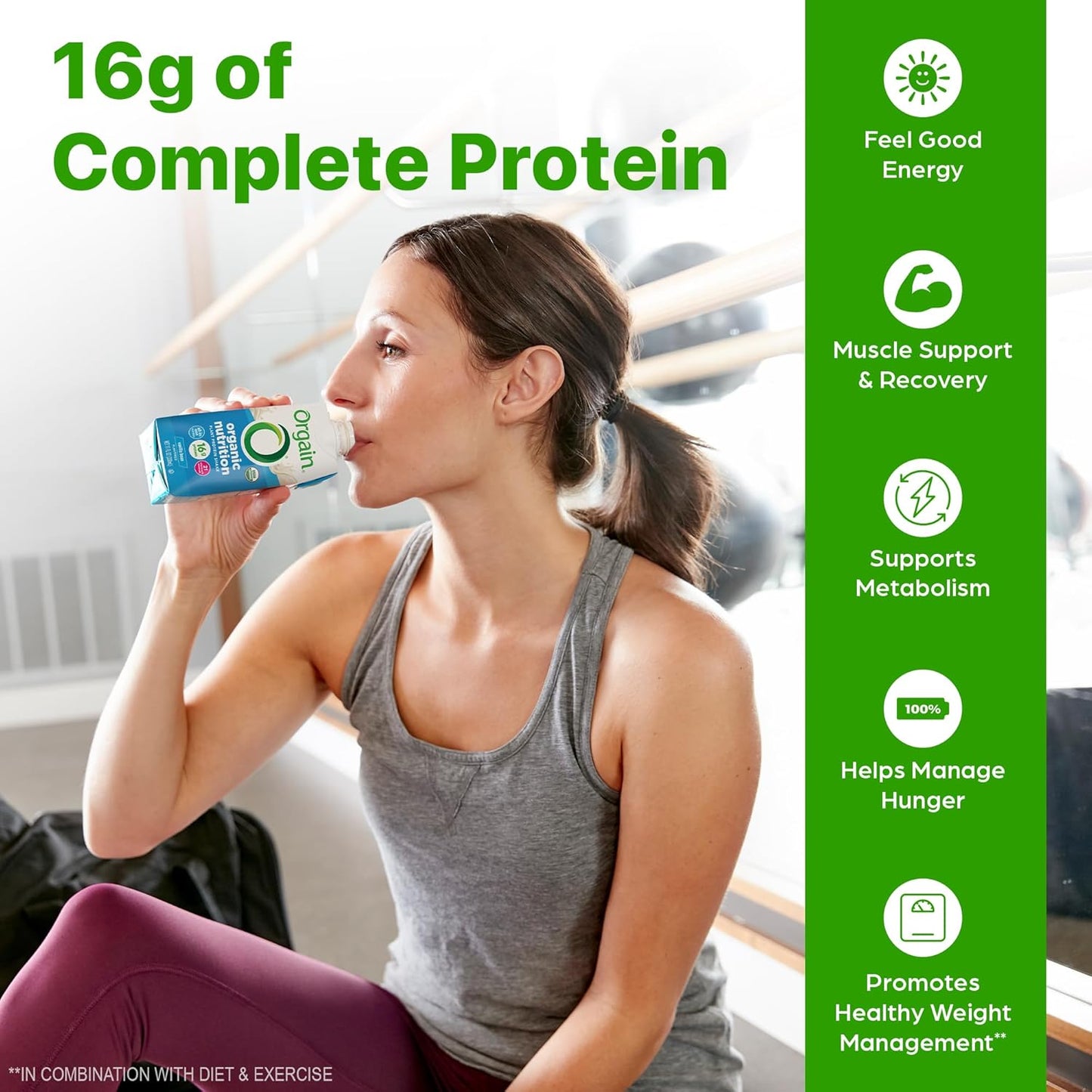 Orgain Organic Vegan Protein Shake – Vanilla Bean, 16g Plant Protein – 11 fl oz (Pack of 12)