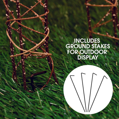 35" Lighted Rattan Reindeer Christmas Yard Decoration - Brown