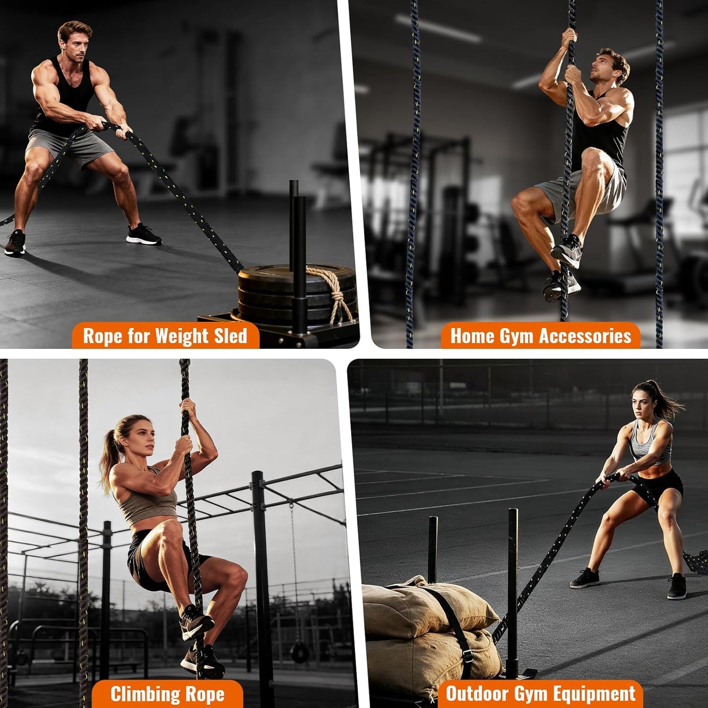 Weight Sled Pull Rope – Heavy-Duty Fitness Training Rope for Sled Push, Tire Pulling & Resistance Workouts