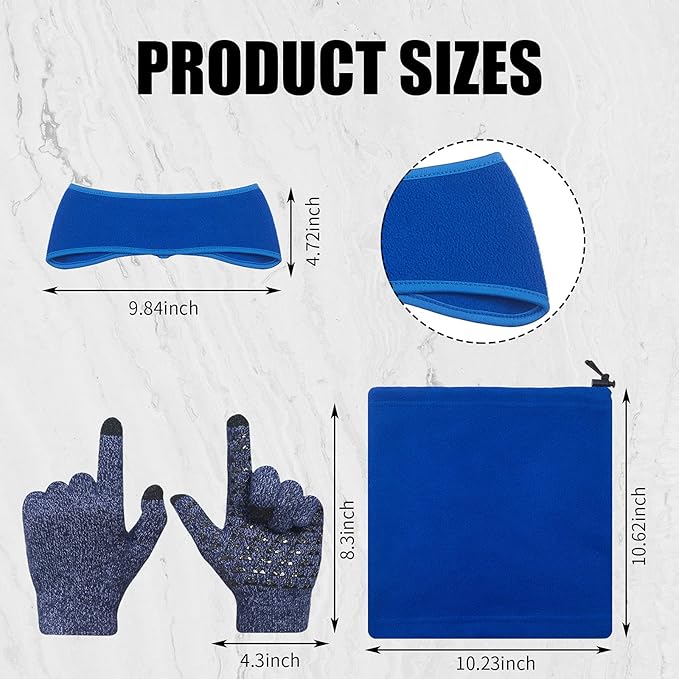 12-Piece Winter Ear Warmer & Touchscreen Gloves Set – Fleece & Knit for Men & Women