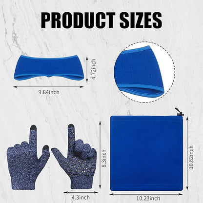 12-Piece Winter Ear Warmer & Touchscreen Gloves Set – Fleece & Knit for Men & Women