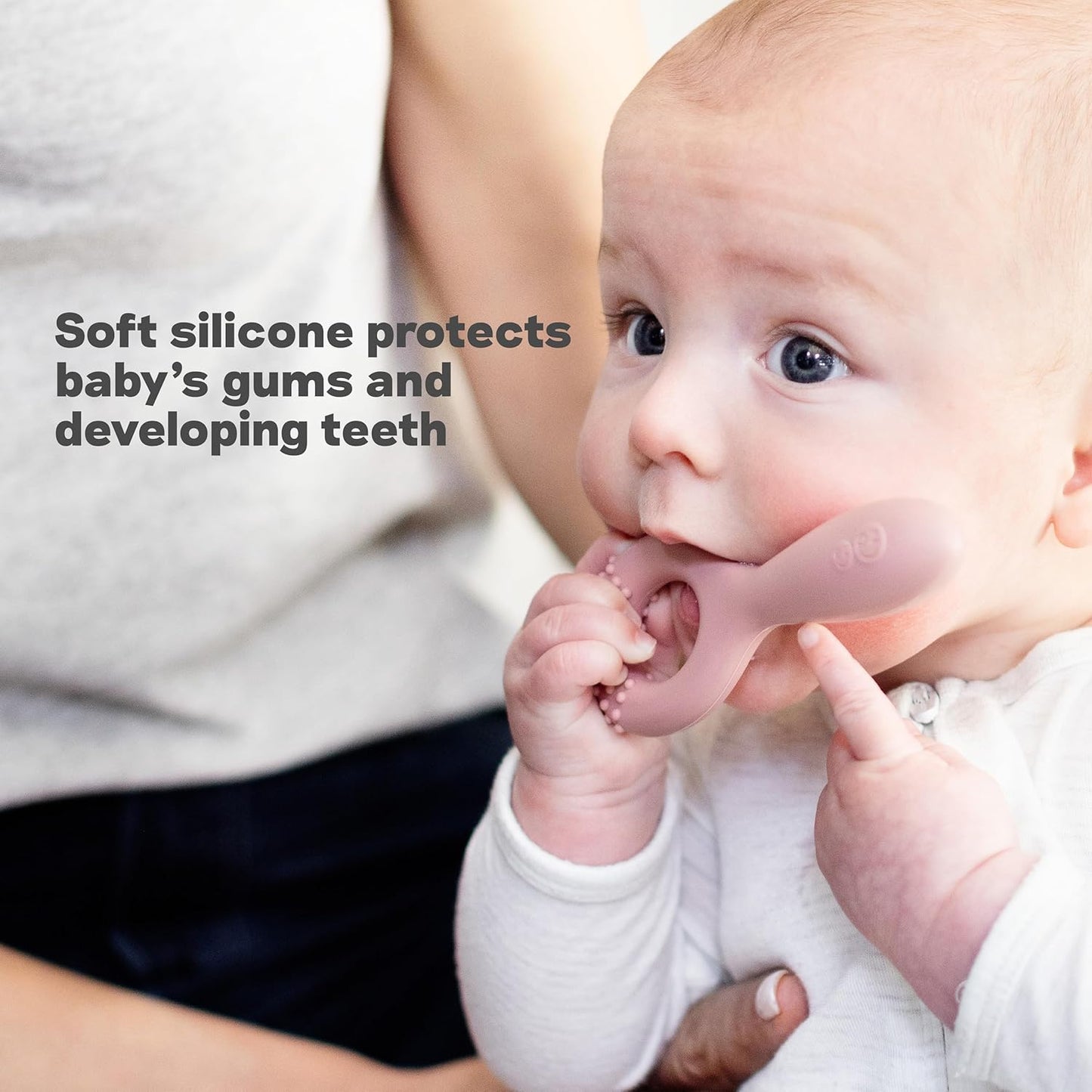 Oral Development Tools – 3-Pack Silicone Chewing & Weaning Aids (Pewter, 3+ Months)