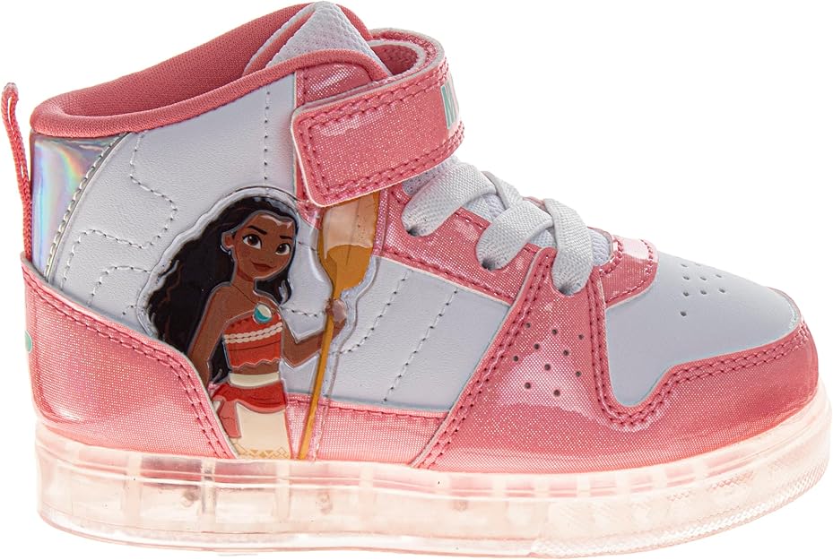 Moana Light-Up High Top Sneakers for Girls – LED High-Top Shoes (Sizes 6-12)