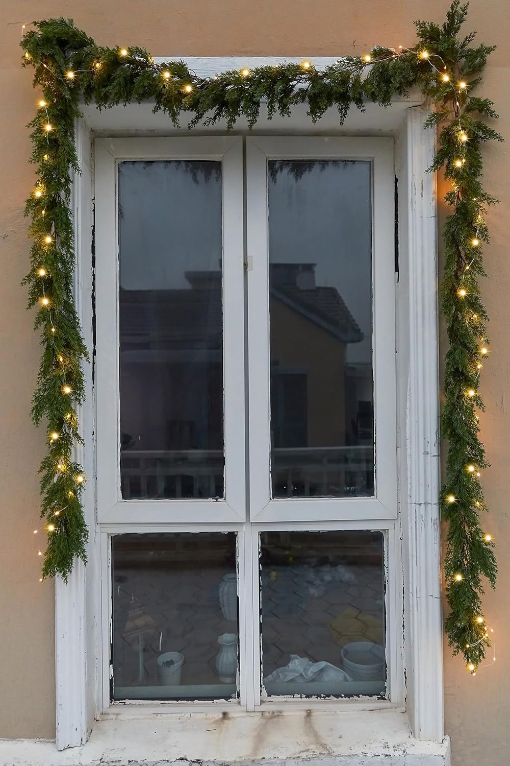 6FT Artificial Christmas Garland with LED String Lights