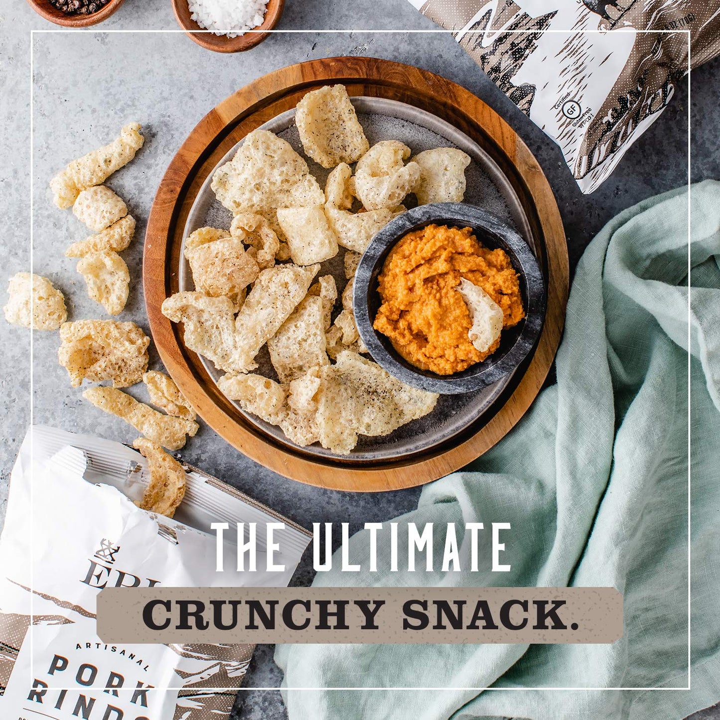 Sea Salt & Pepper Pork Rinds – Keto & Paleo Friendly High-Protein Snack, 2.5 oz