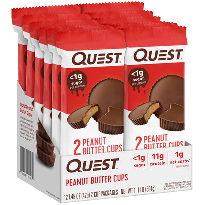 Quest Peanut Butter Cups – 11g Protein, 1g Sugar, Keto Friendly – 12 Count