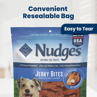 Nudges Chicken Jerky Bites Dog Treats – Natural Training Treats Made with Real Chicken, 16 oz