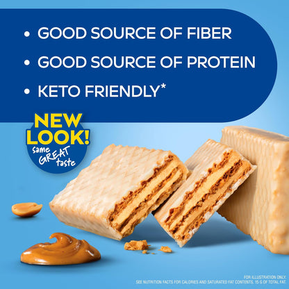 Peanut Butter Protein Wafer Crisps – Keto-Friendly, 4g Net Carbs, 1g Sugar, High-Protein Snack, 5 Count