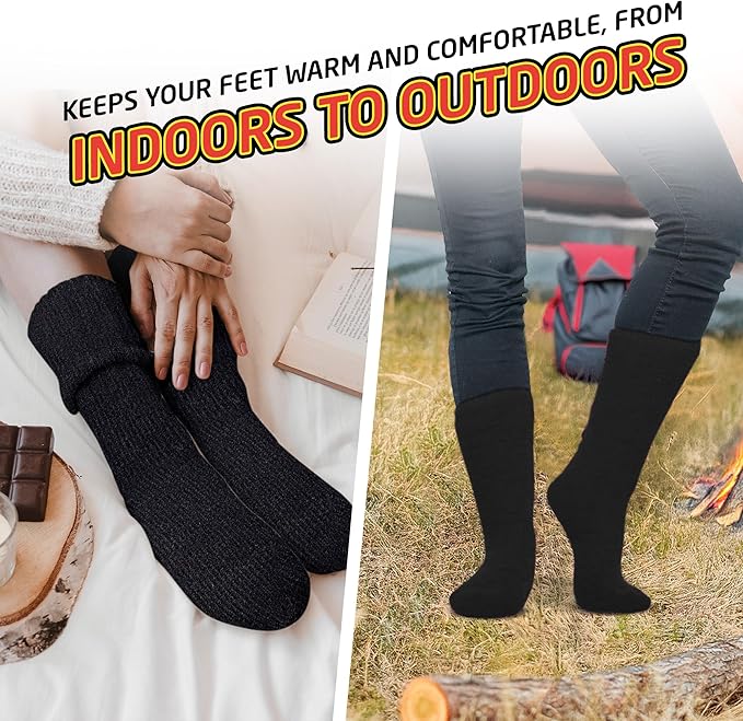 Women’s Thermal Socks – Thick, Heat-Insulated Winter Hiking Socks (Sizes 4–10.5)