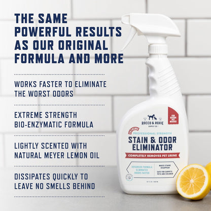 Extreme Pet Stain & Odor Eliminator – Enzyme Cleaner Spray for Dog & Cat Urine, Carpet & Home Cleaning