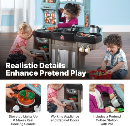 Best Chefs Kids Kitchen Playset – Interactive Lights & Sounds, 25-Piece Accessory Set (Ages 2+)