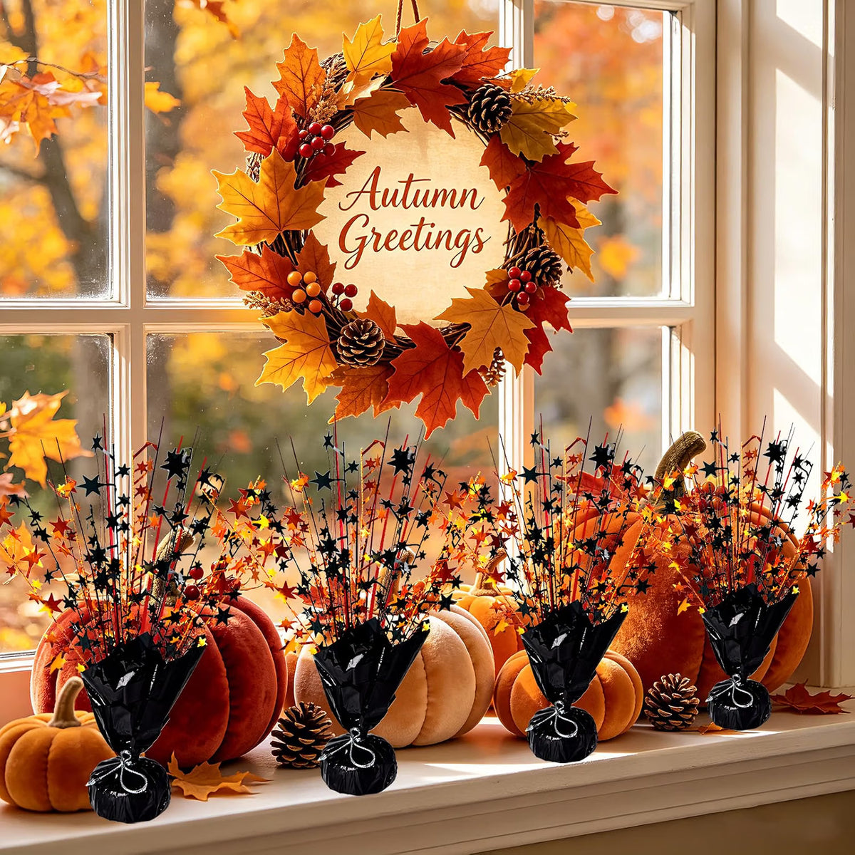 Fall Table Centerpiece – Halloween & Thanksgiving Tabletop Decoration for Autumn Home Décor