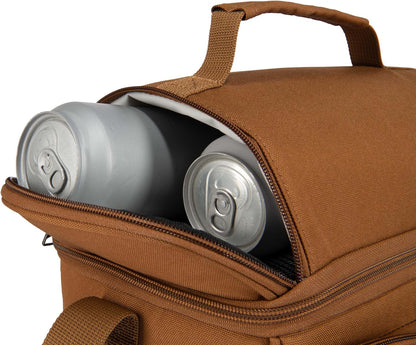 Camping Cooler, Worksite Lunchbox, Soft Shell Lunch Bag for Construction Sites, Work and Everyday Use, Brown