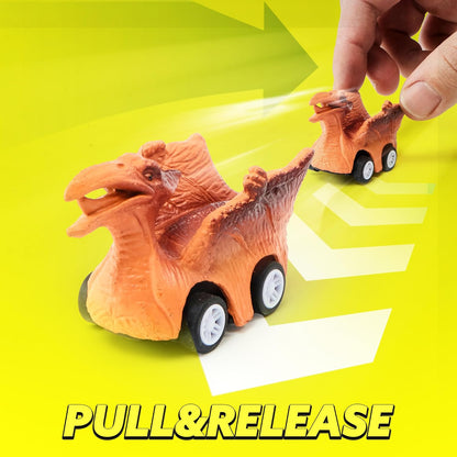 13-in-1 Dinosaur Toys for Kids Dinosaur Truck with 12 Pull-Back Cars