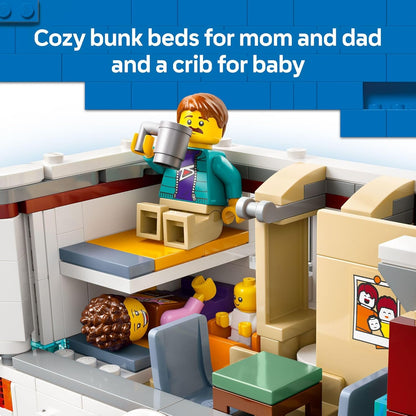 Holiday Adventure Camper Van Building Toy Set - Includes 3 Minifigures & Accessories for Ages 6+