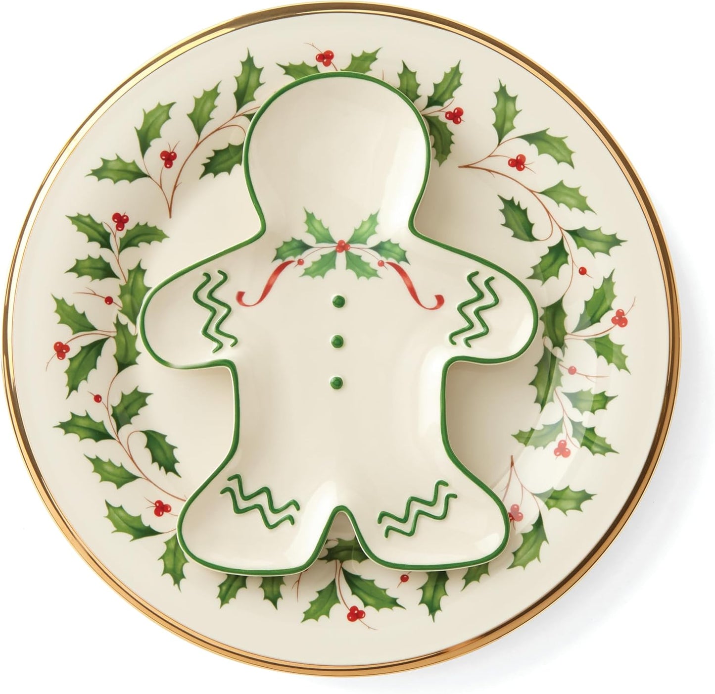 Holiday Gingerbread Man 8-Inch Porcelain Plate - Service for 1