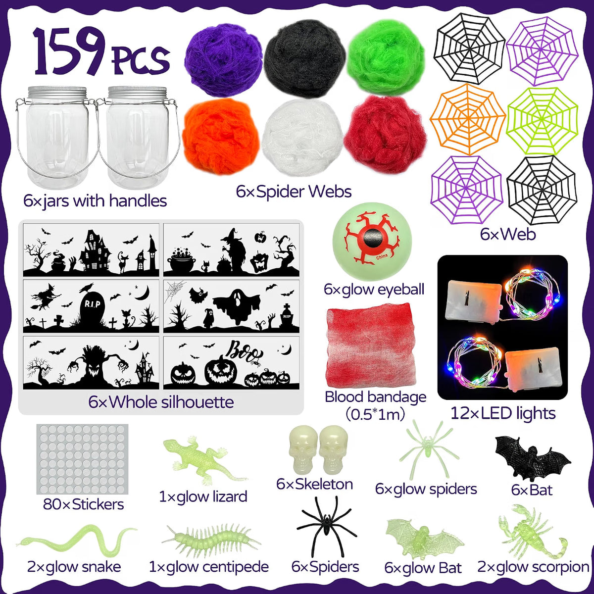 6-Piece Halloween Lantern Craft Kit for Kids – DIY Art Project & Party Activity for Ages 6–12, Basket Stuffer Gifts