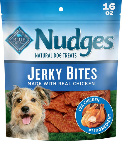 Nudges Chicken Jerky Bites Dog Treats – Natural Training Treats Made with Real Chicken, 16 oz