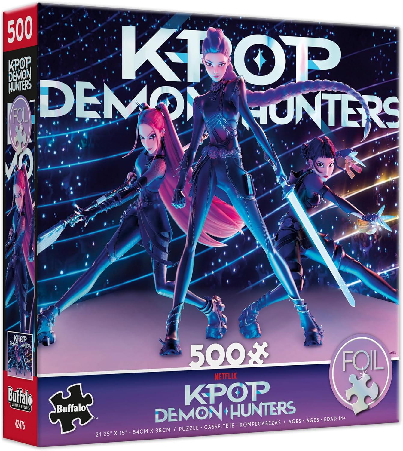 Kpop Demon Hunters 500-Piece Foil Jigsaw Puzzle – Colorful Artwork with Precision-Cut Pieces