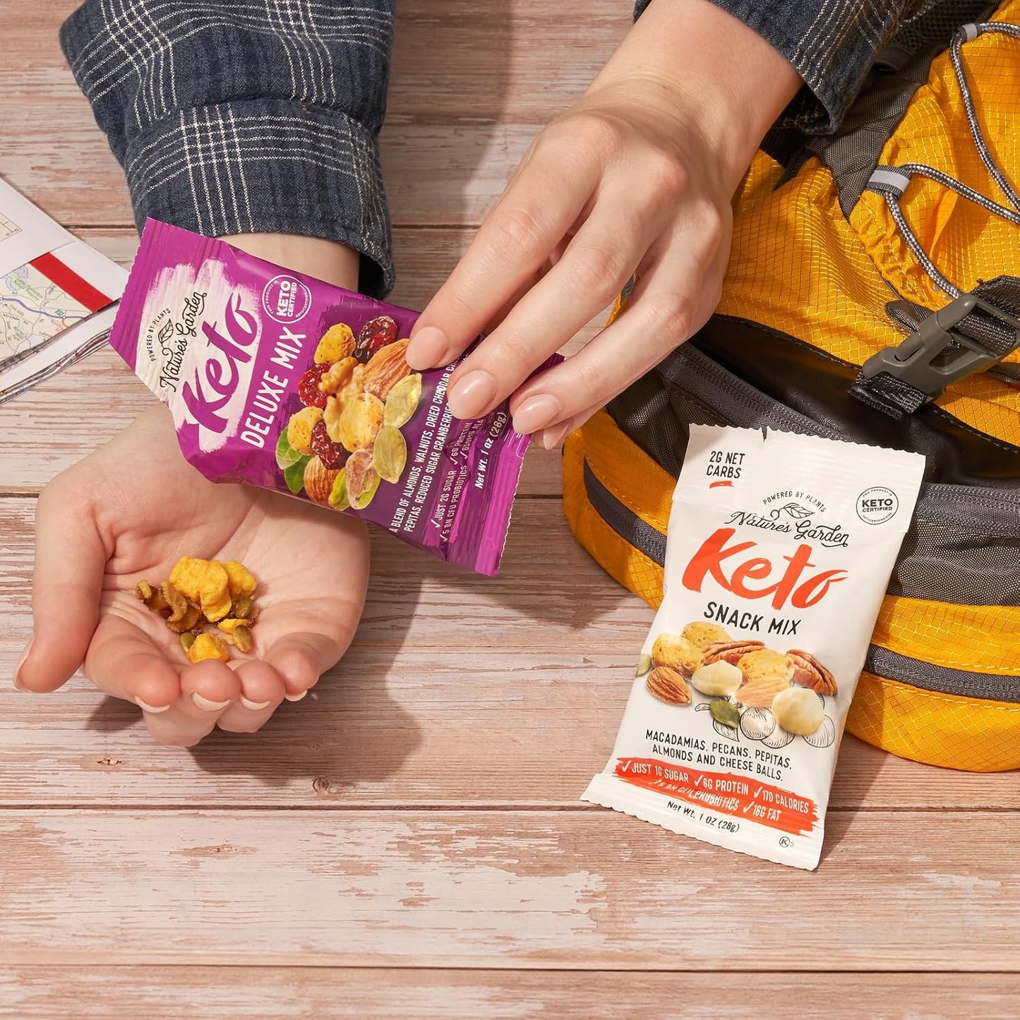 Keto Snack Variety Pack – Mixes, Nuts, Probiotic Cheese Balls, Gluten-Free (18 Individual Servings)