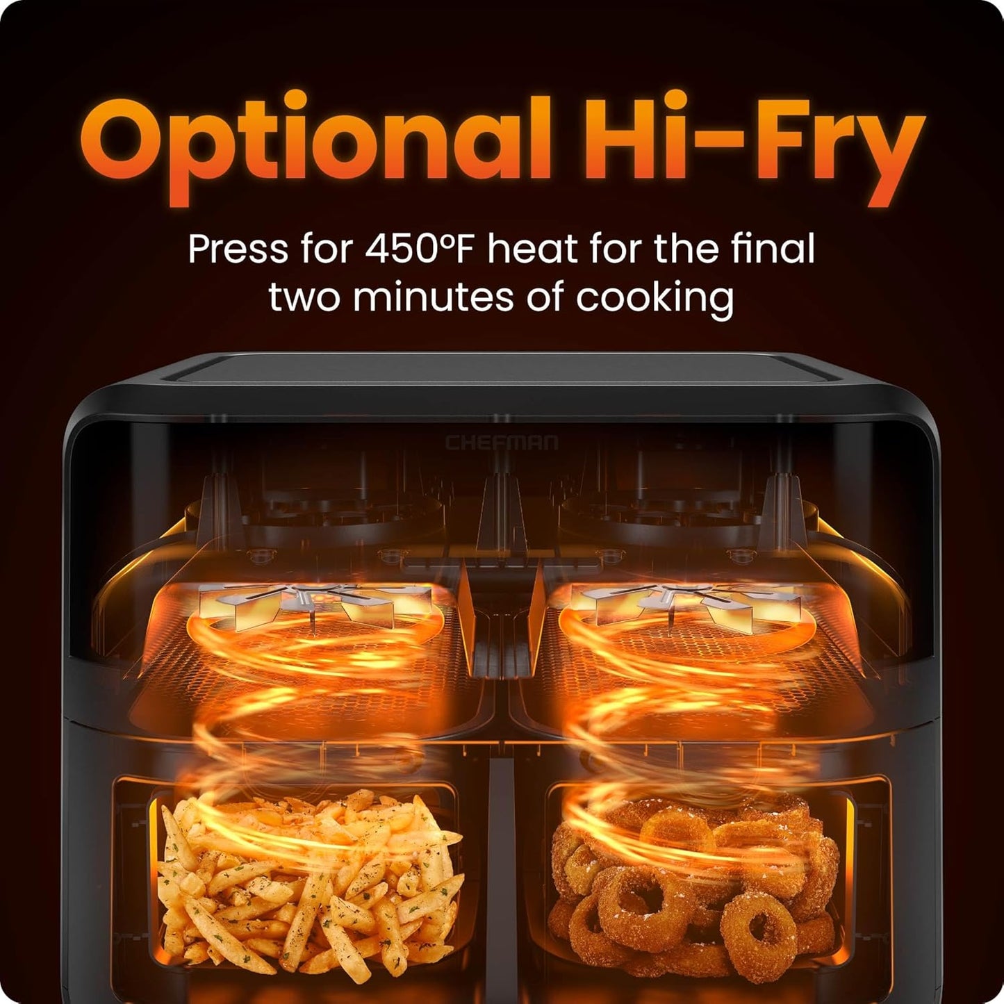 6 Quart Dual Basket Air Fryer Oven with Easy View Windows, Sync Finish