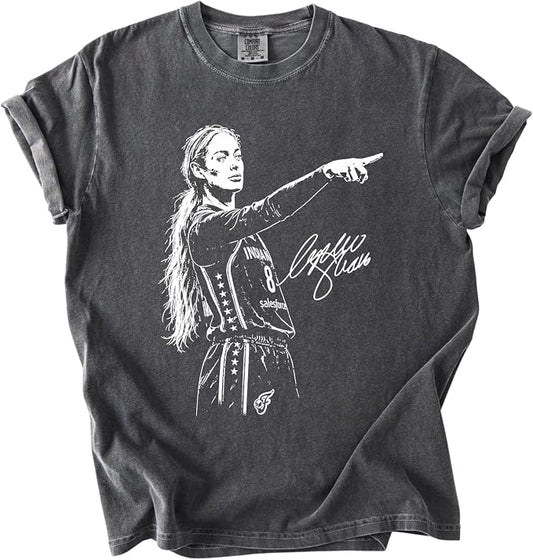 Sophie Cunningham Pointing Graphic T-Shirt – Unisex Comfort Fit Basketball Fan Tee for Men, Size Large & Women