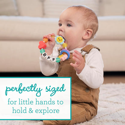 BFF Friendship Baby Teether – Soft Silicone Easy-Grip Teething Toy with Textures