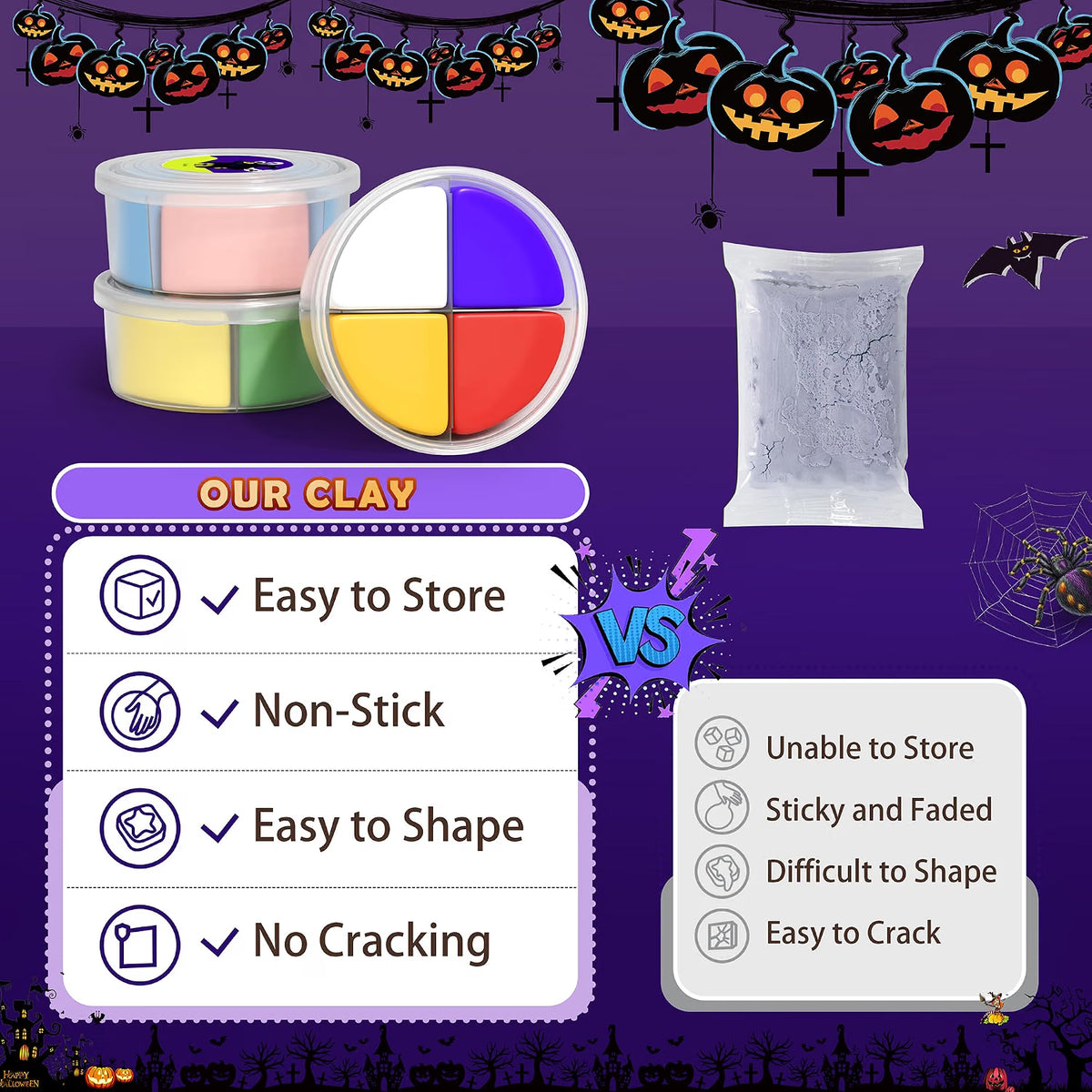 DIY Halloween Modeling Clay Craft Kit for Kids – Creative Art Activity & Holiday Decoration Set