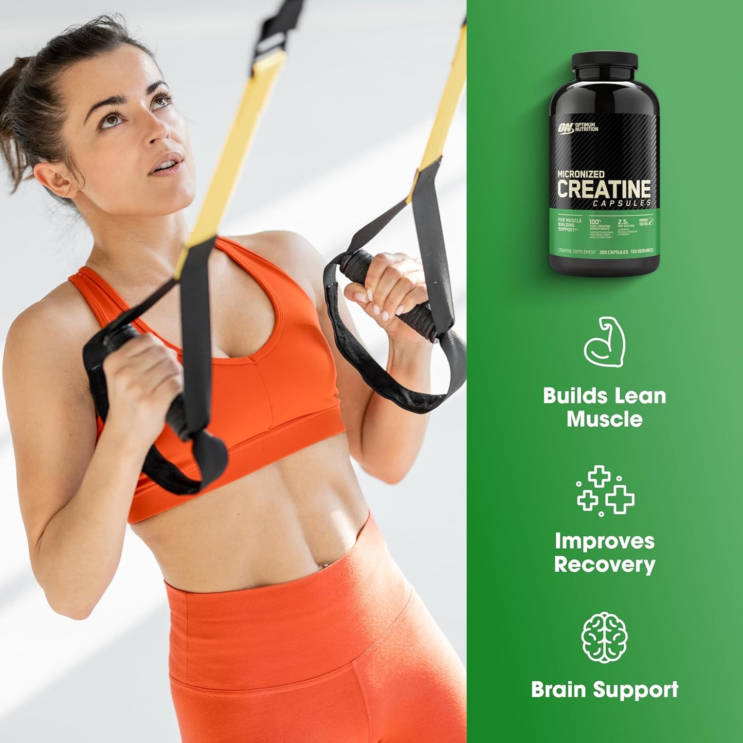 300-Count Optimum Nutrition Micronized Creatine Capsules: 2500mg, Keto-Friendly