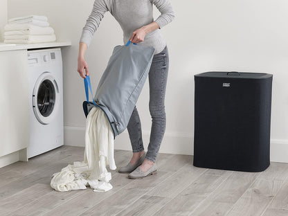 90L Laundry Hamper with Lid and 2 Removable Bags with Handles