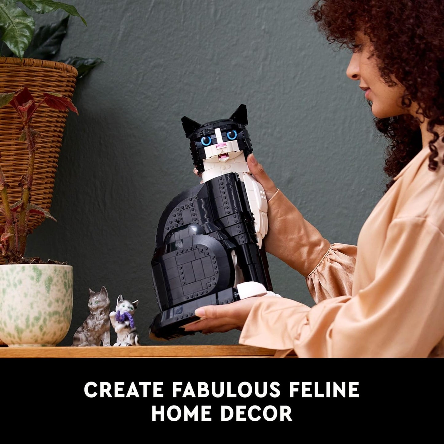 Ideas Tuxedo Cat Building Set – DIY Home Décor Craft Kit for Adults (Ages 18+)