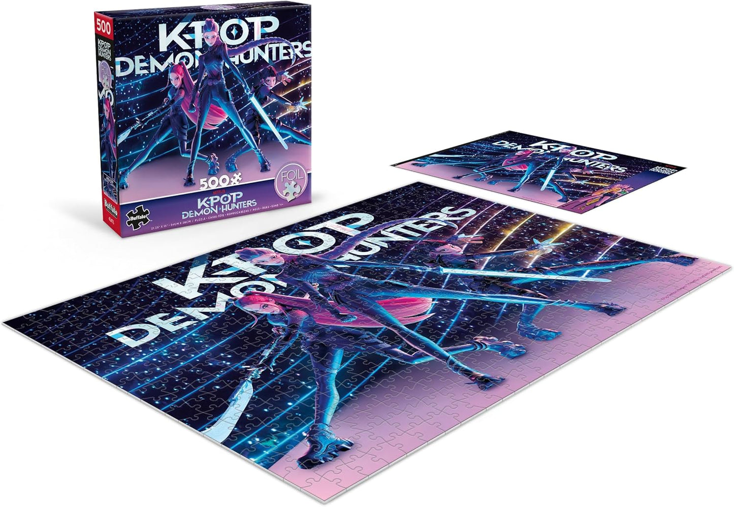 Kpop Demon Hunters 500-Piece Foil Jigsaw Puzzle – Colorful Artwork with Precision-Cut Pieces